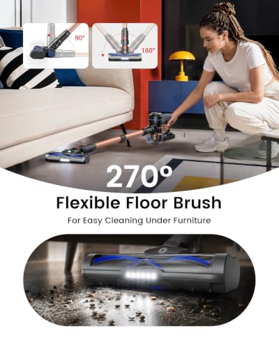 NADALY Cordless Vacuum Cleaner, 50Kpa Powerful Suction with 580W 65 Mins Runtime Stick Vacuum,Rechargeable, Lightweight, Anti-Tangle,Ideal for Hard Floor