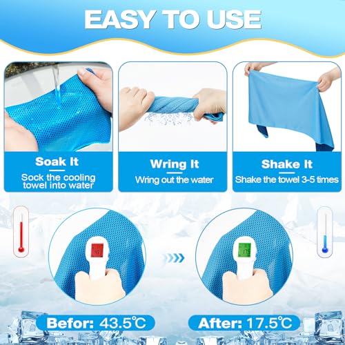 MENOLY 10 Pack Cooling Towel Workout Towel Ice Towel for Neck, Microfiber Towel Soft Breathable Chilly Towel for Sports, Gym, Yoga, Camping, Running, Fitness, Workout & More Activities(32 inches x 12 inches)
