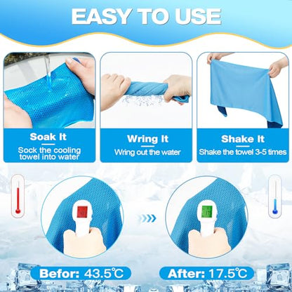 MENOLY 10 Pack Cooling Towel Workout Towel Ice Towel for Neck, Microfiber Towel Soft Breathable Chilly Towel for Sports, Gym, Yoga, Camping, Running, Fitness, Workout & More Activities(32 inches x 12 inches)