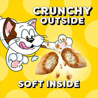 TEMPTATIONS Adult Cat Treats, Beef Flavour, 454g | Crunchy outside, soft inside, no artificial flavours, under 2 calorie per treat, 100% nutritionally complete and balanced