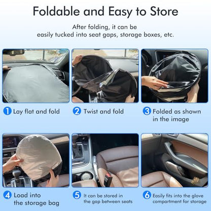 RECCI 240T Laser Reflective Windshield Sun Shade, Heat & UV Protection