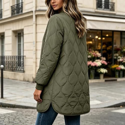 Generic Veste Matelassée Femme Ladies Winter Jackets Thermal Full Zip Coat