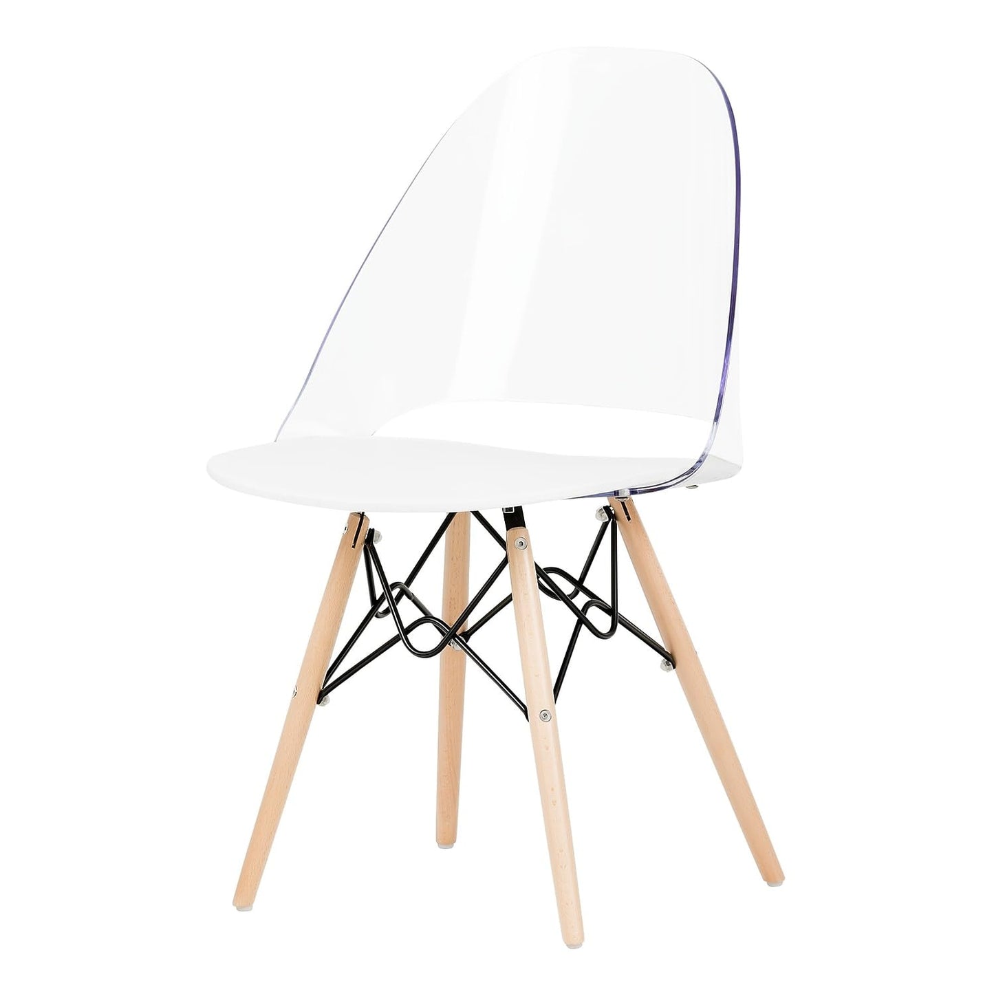 South Shore Furniture 100275 Annexe Eiffel Style Office Chair, Clear and White