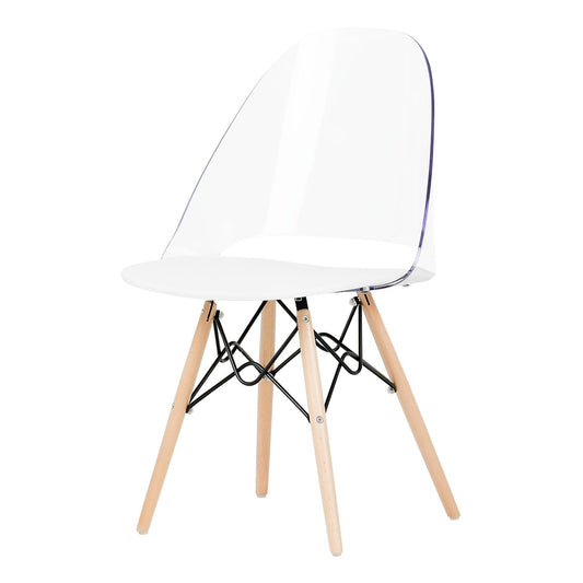 South Shore Furniture 100275 Annexe Eiffel Style Office Chair, Clear and White