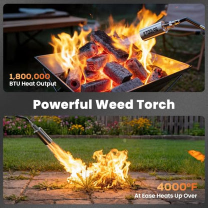 etoolab Propane Torch Weed Burner with 14FT Safety Hose, 1,800,000 BTU