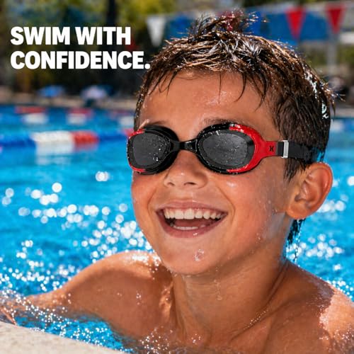 Hurley Youth Solari Red & Blue Swim Goggles 2 pack Trap Blist