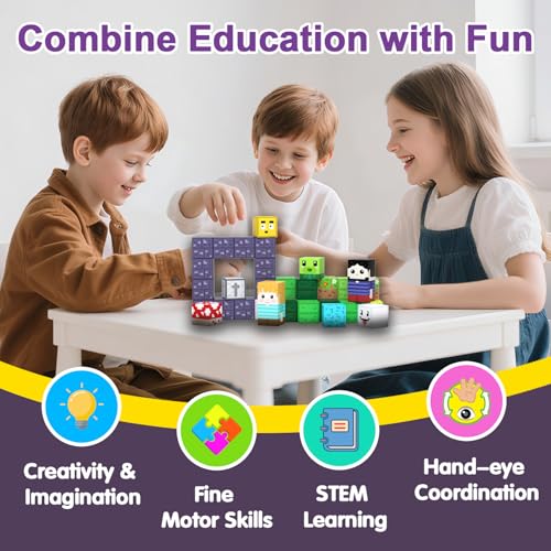 SSAWER Magnetic Blocks, 150PCS Toys Building Blocks Cubes Gifts for Girls