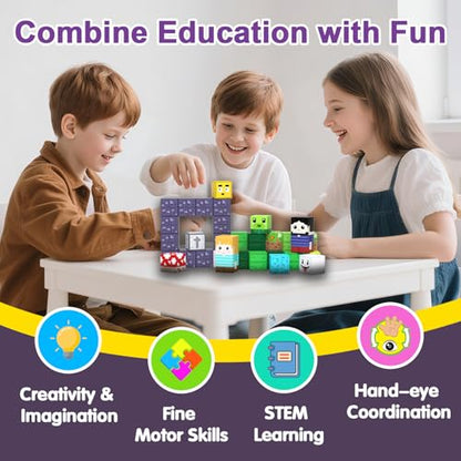 SSAWER Magnetic Blocks, 150PCS Toys Building Blocks Cubes Gifts for Girls