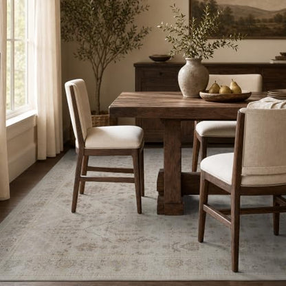 Area Rug 8x10 Rugs for Living Room Machine Washable Rug Non Slip Vintage Bedroom Carpet for Living Room Bedroom Dining Room Rug Beige