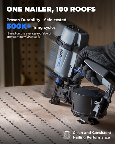 toolant Pneumatic Roofing Coil Nailer for 3/4" to 1-3/4", 15 Degree Nails