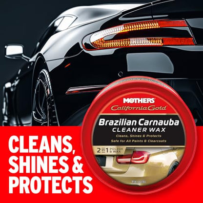Mothers 35500 California Gold Brazilian Carnauba Cleaner Wax Paste, 12-Ounce