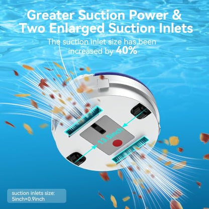 Cordless Pool Vacuum Robot with Dual high-Powerful Motors Provide Strong Suction, Self-Parking, 100 Min Runtime, Robotic Pool Cleaner for Above/In-ground Flat Pool up to 960 Sq.ft