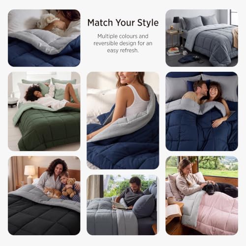 Bedsure King Duvet Insert - Quilted Comforter Dark Grey Room Decor, 102x90 | Down Alternative Comforter, All Season Quilted Duvet with Corner Tabs, for Bed Machine Washable
