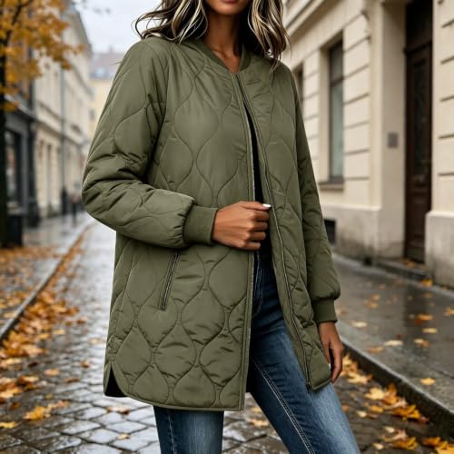 Generic Veste Matelassée Femme Ladies Winter Jackets Thermal Full Zip Coat