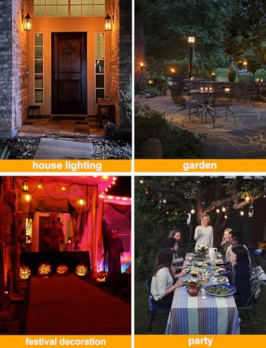 【Upgraded】 Hompavo LED Flame Light Bulb, 4 Modes Flickering Light Bulbs with Upside Down Effect, E26/E27 Base Flame Bulb for Halloween, Christmas, Party, Indoor and Outdoor Home Decoration (2 Pack)