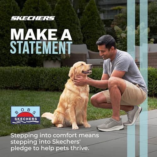 Skechers Men's Hands Free Slip-ins-Bobs Sport Squad Chaos 4 Sneaker, Dark Taupe, 9