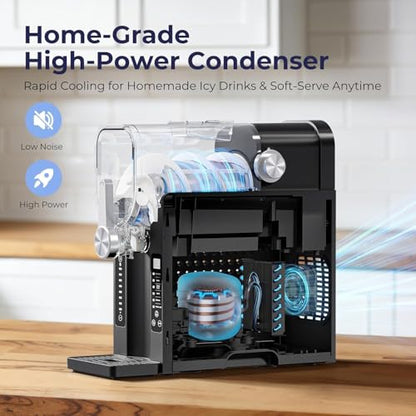NEOISM Slushie Machine for Home, No Ice Needed Ice Cream Maker, Black | with Auto-Clean, LED Display, 6 Preset Programs for Ice Cream, Frappés, Milk Shake and More, Family Gatherings & Home Bar