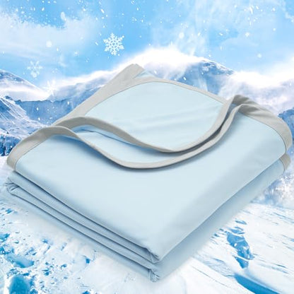 PHF Double Cooling Blanket for Hot Sleepers King Size, Arc-Chill Q-Max>0.5 with Double Cooling, Summer Blanket Absorbs Heat to Keep Cool All Night for Night Sweats (Ice Blue, 108''x90'')