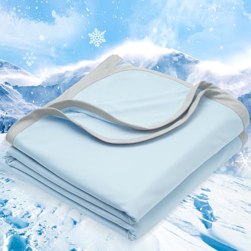 PHF Double Cooling Blanket for Hot Sleepers King Size, Arc-Chill Q-Max>0.5 with Double Cooling, Summer Blanket Absorbs Heat to Keep Cool All Night for Night Sweats (Ice Blue, 108''x90'')