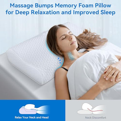 zibroges Sandwich Cervical Neck Pillow, Queen Size Memory Foam
