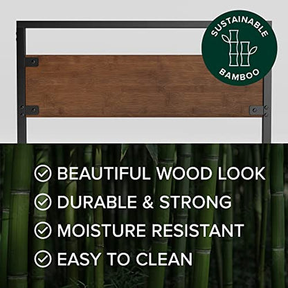 ZINUS Suzanne Bamboo and Metal Daybed with Trundle/Mattress Foundation with Steel Slat Support/Easy Assembly, Twin