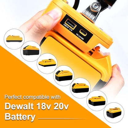 Fiihio Cordless LED Work Light Compatible with Dewalt 20V Max Battery