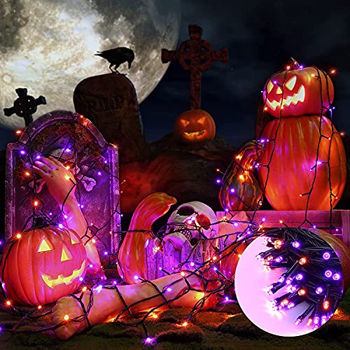 Joomer Orange Purple Halloween Lights, 100FT 300LED Plugin Connectable