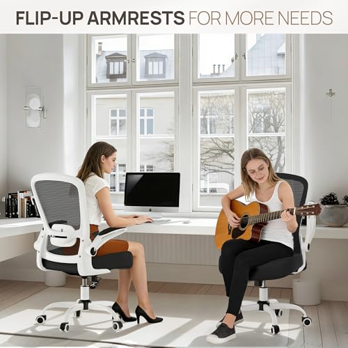 Office Chair, Ergonomic Desk Chair with Adjustable Lumbar Support & Seat Height, High Back Mesh Computer Chair with Flip-up Armrests Task Chairs