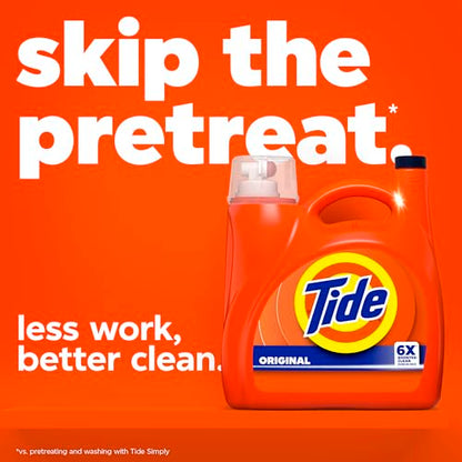 Tide Laundry Detergent Liquid, Original Scent, Works on 100% of Common Stains, Laundry Soap, Liquid Laundry Detergent, 100 Loads, 3.9 L (Pack of 2)