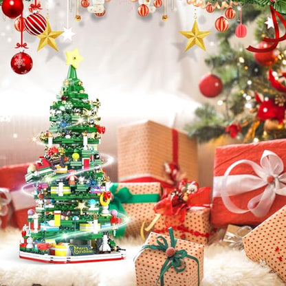 Advent Calendar 2026 Adult Teen Boy Girls Kids Christmas Tree Building Set Toys with Led light, Holiday 24 Days Christmas Countdown Calendars Xmas Tree, Fun Cute Gifts (1083 PCS)
