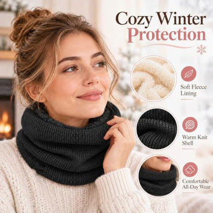 Winter Neck Warmer Fleece Lined Neck Gaiter Men Women Ski Gaiters | Soft Thick Fleece Lined Neck Gaiter, Unisex Thick Windproof Scarves, Warm Winter Face Cover Ski Gaiter for Cold Weather