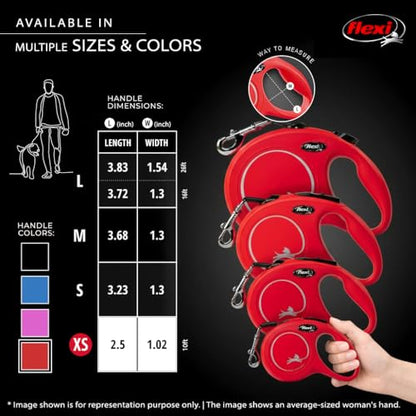 Flexi 25210755: Classic Retractable Tape Dog Leash, Red Xs 26 Lbs 10Ft
