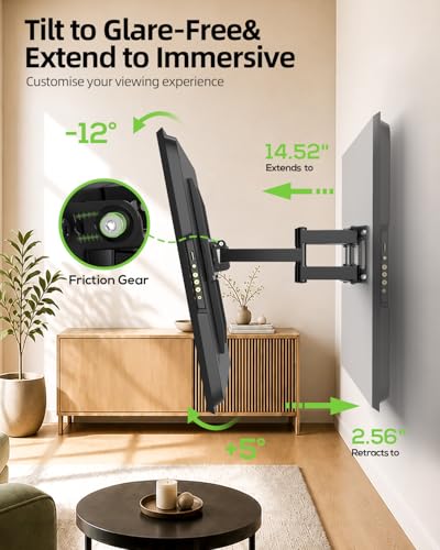 USX MOUNT Full Motion TV Wall Mount for 32-65 Inch TVs up to 110 Lbs