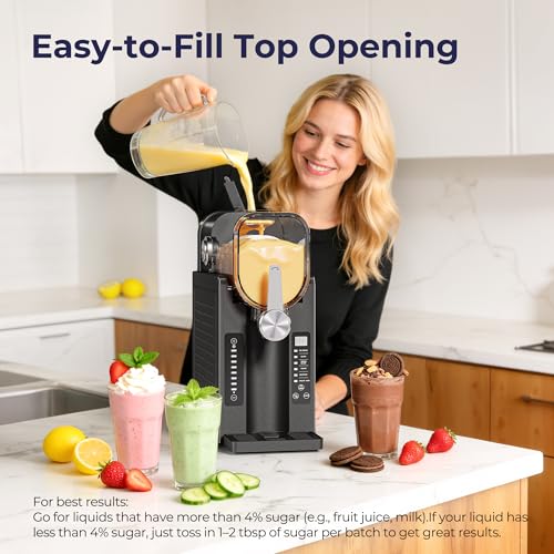 NEOISM Slushie Machine for Home, No Ice Needed Ice Cream Maker, Black