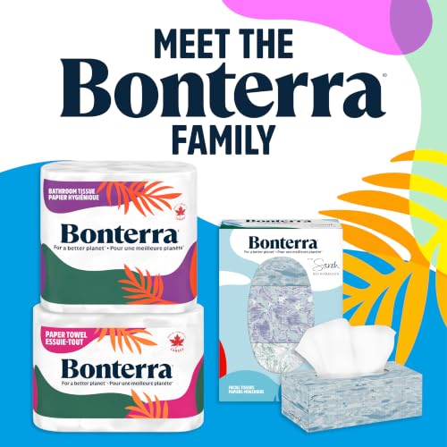 Bonterra Responsibly Sourced Paper Towels, Strong & Absorbent, 3=6 Mega Rolls, 160 Sheets per roll = 480 Total Sheets, Plastic Free Packaging