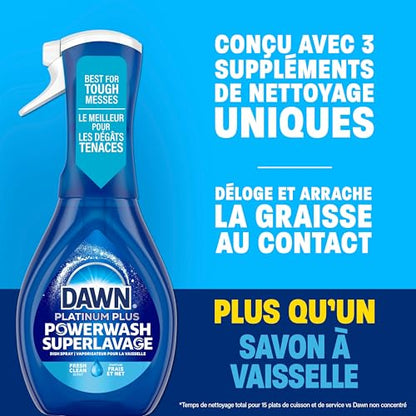 Dawn Powerwash Spray, Dish Soap, Dishwashing Liquid, Fresh, 1 Starter Kit + 3 Refills, 4x473 mL