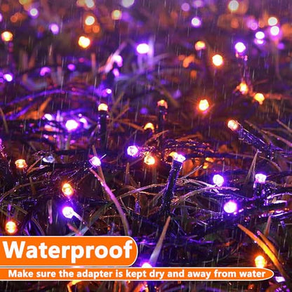 Joomer Orange Purple Halloween Lights, 100FT 300LED Plugin Connectable