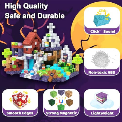 SSAWER Magnetic Blocks, 150PCS Toys Building Blocks Cubes Gifts for Girls
