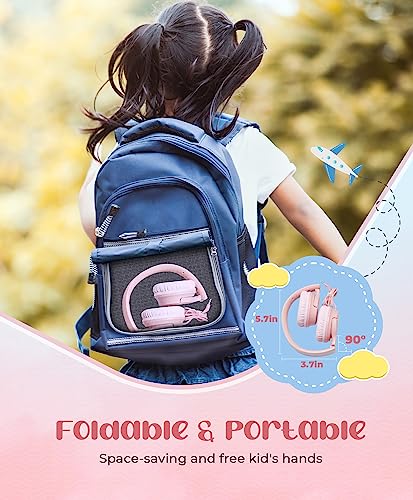 Kids Headphones, 3.5mm Jack Foldable Over-Ear Lightweight Wired Headset