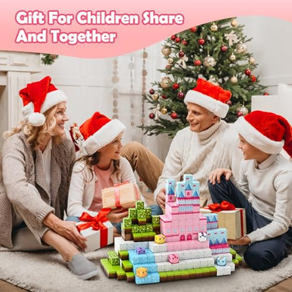 PINKCAT 100PCS Magnetic Blocks, Kids Building Pink Fantasy Castle Cubes, Stacking Tiles, STEM Sensory Toys for Toddlers, Kids Travel Essentials Toy, 3 4 5 6 7 8-12 Years Girls Boys Gifts