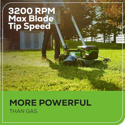 Greenworks 60V 21" Cordless Lawn Mower – 5.0Ah Battery & Rapid Chargerr(75+ Tool Compatibility, 60Min Runtime)