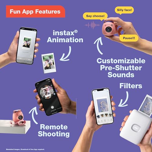 FUJIFILM INSTAX PAL Digital Camera (Portable Digicam Point and Shoot Camera, App Enabled, Print Compatible with Instax Link Printers, Instax Hybrid Cameras), Lavender Blue