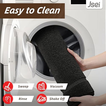 JSEI Non-Slip Bathroom Rugs, 2PCS Non-Slip, 24"x36"+24"x60", Black