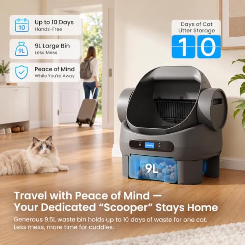 Automatic Litter Box Self Cleaning, Smart Cat Litter Box with LED
