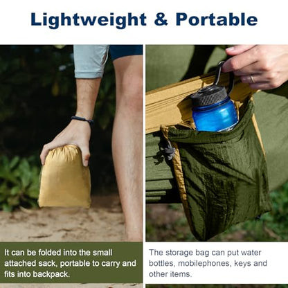 Camping Hammock Portable Nylon Hammocks with Tree Straps for Adults Kids