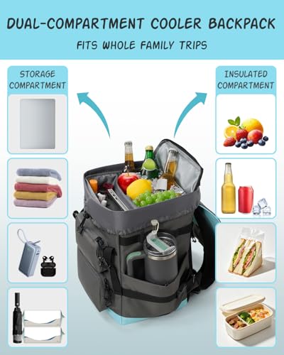 Odoland 2-in-1 Cooler Backpack with Removable Insulated Cooler Bag