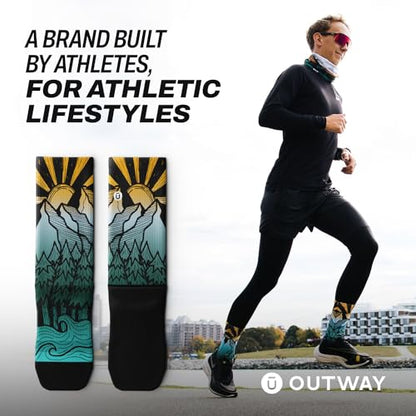 Outway Bliss Crew Socks, Moisture-Wicking with Arch Support, Size M/L