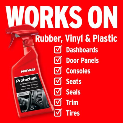 Mothers 05316 Protectant - 16 oz. | Long-Lasting UV Protection for Rubber, Vinyl & Plastic, Shields Dash, Trim, Bumpers & Tires from Fading, Cracking & Drying