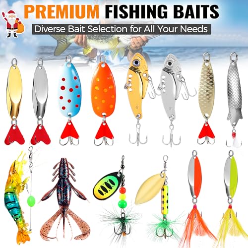 PLUSINNO 24 Days Fishing Advent Calendar 2026, Fishing Lures Gift for Men