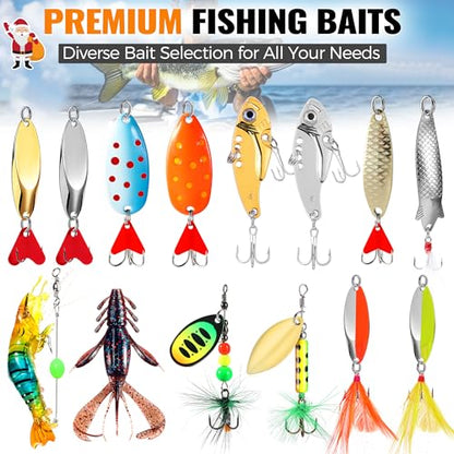 PLUSINNO 24 Days Fishing Advent Calendar 2026, Fishing Lures Gift for Men